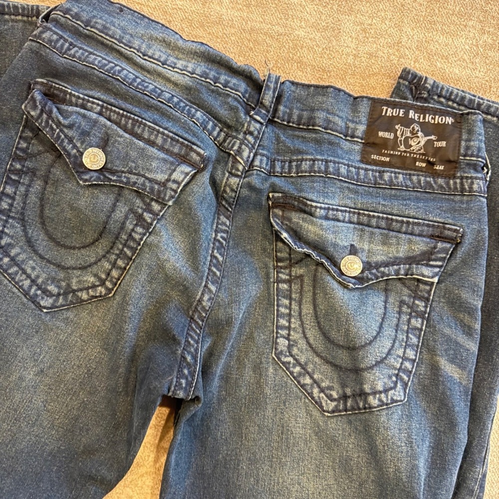 True Religion Geno Relaxed Slim Jeans Dark Wash Men's Size 36 - Picture 3 of 9